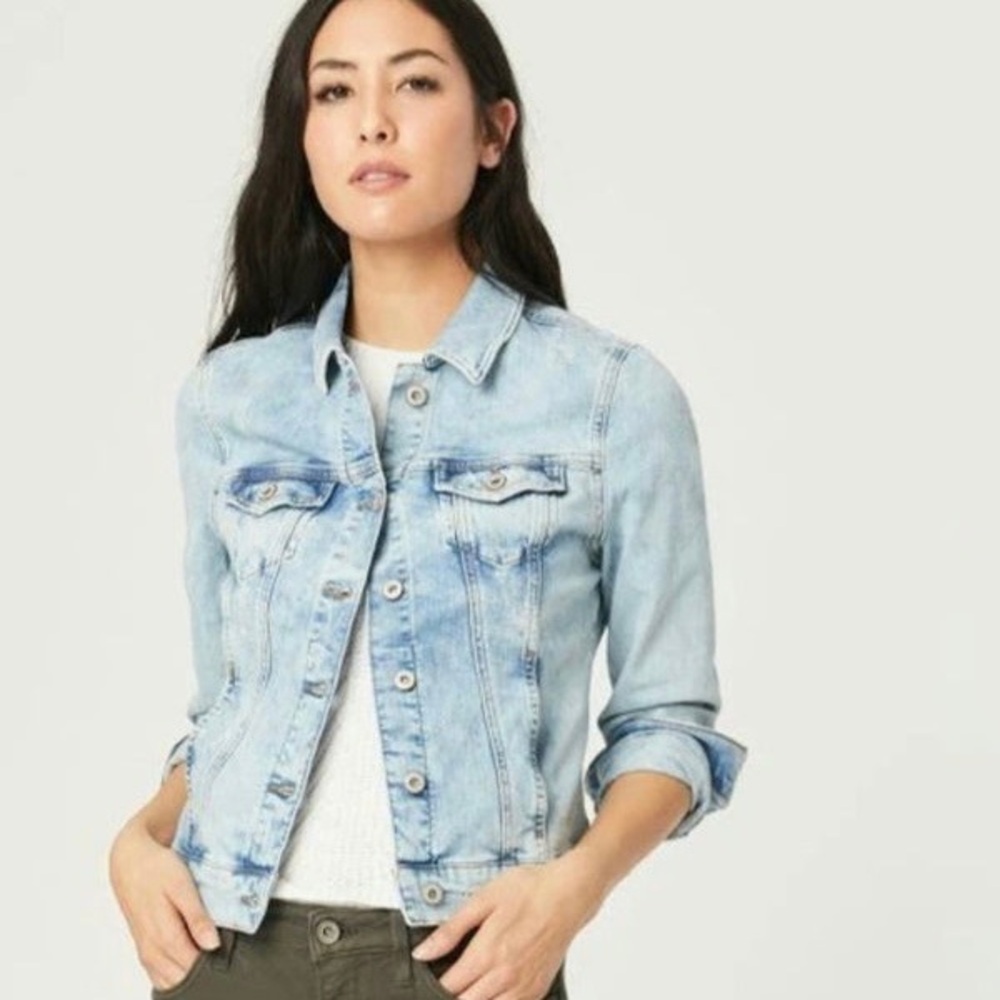 Mavi Jeans Recycled Samantha Denim Jacket Light Blue Wash Jean Long Sleeve